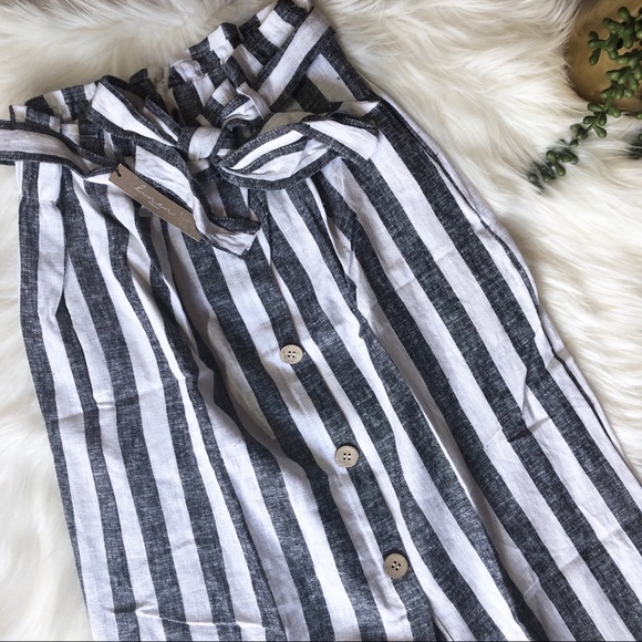 Striped Linen Midi Skirt - Picture 4 of 8